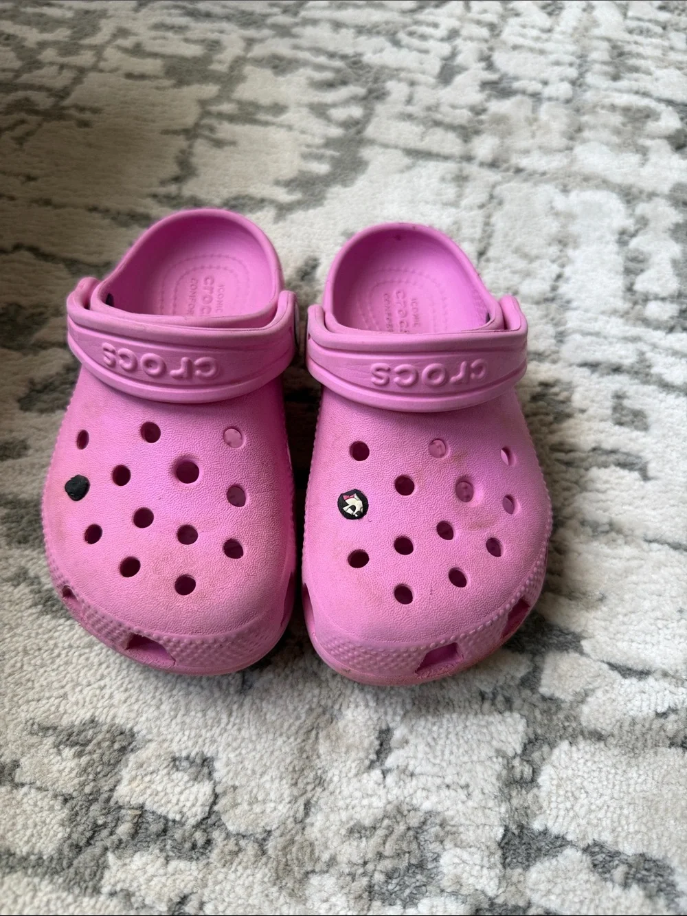 CROCS Kids Pink Classic Clog with Heel Strap